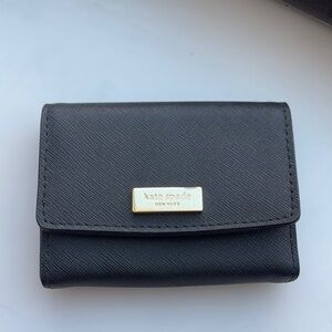 Kate Spade Leather Card Wallet in Black